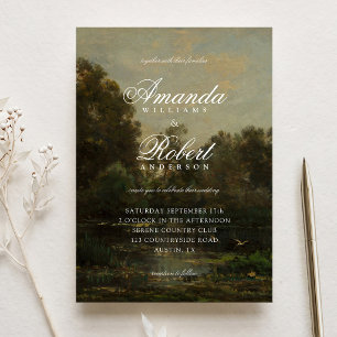 Convites Casamento de Arte Fina Romântica e Elegante