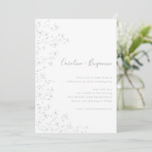 Convites Casamento de Arte Floral de Boho Cherry Blossom Mi