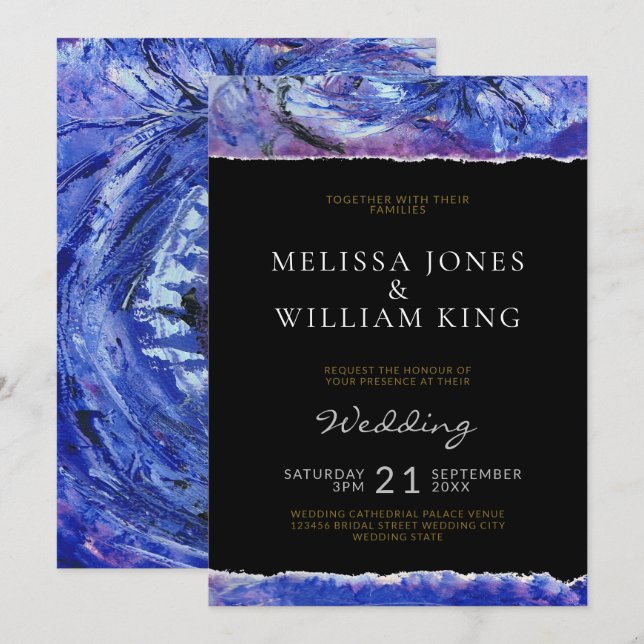 Convites Casamento de Arte Negra (Frente/Verso)