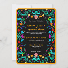 Convites Casamento de Arte Popular Mexicana Floral Fiesta