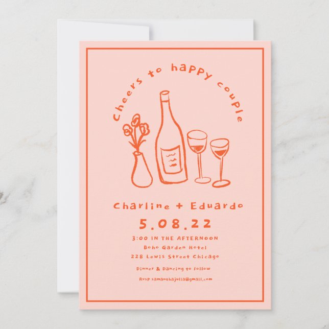 Convites Casamento de Arte Retroativa (Frente)