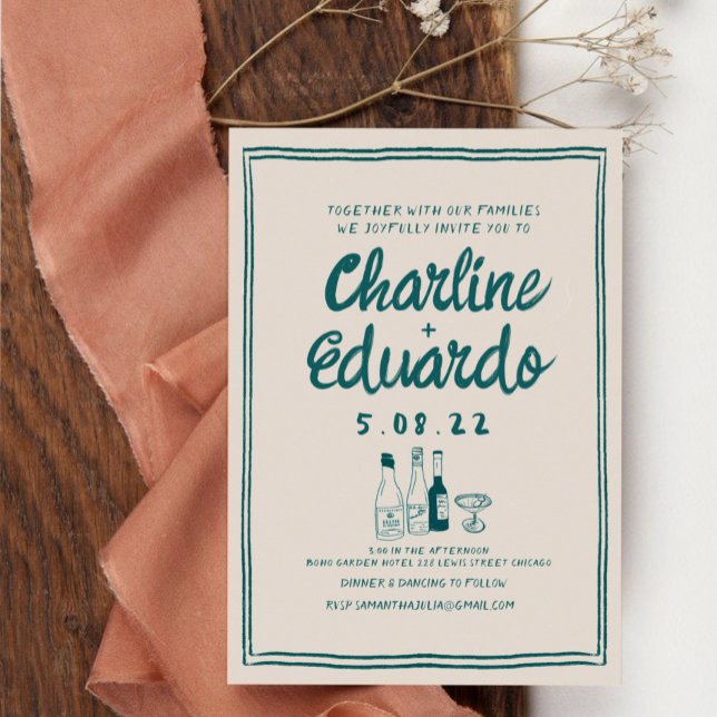 Convites Casamento de Arte Retroativa (Criador carregado)