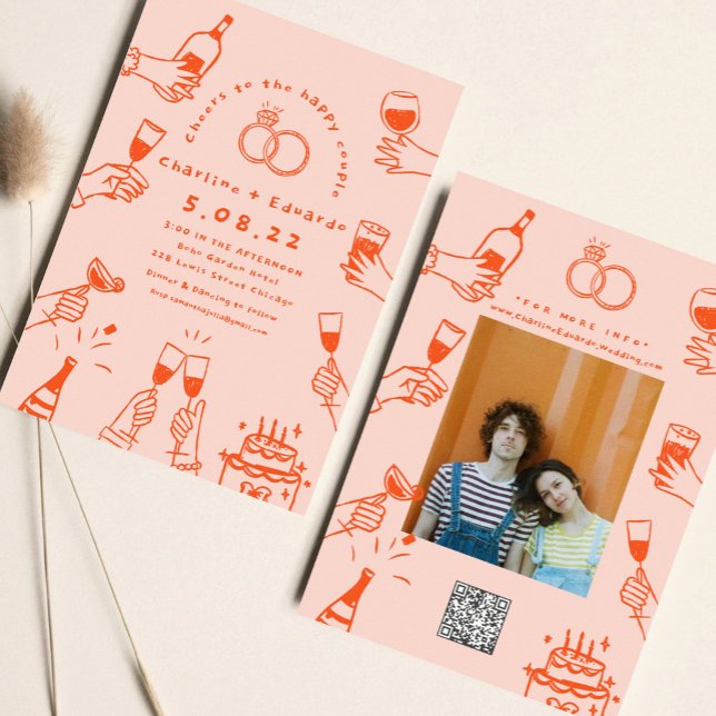 Convites Casamento de Arte Retroativa (Criador carregado)