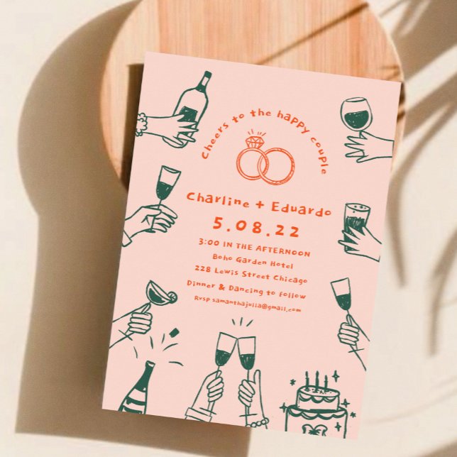 Convites Casamento de Arte Retroativa (Criador carregado)