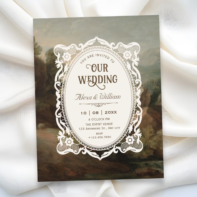 Convites Casamento de arte vintage (Criador carregado)