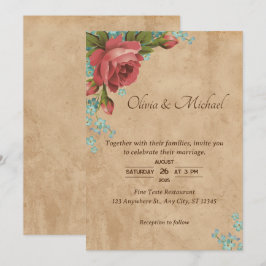 Convites Casamento de Artesanato de Papel Vintage