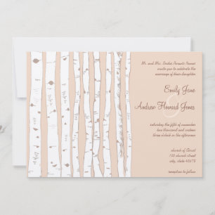 Convites Casamento de Árvore de Nascimento de Prata Russet
