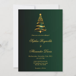 Convites Casamento de árvore de Natal minimalista e elegant