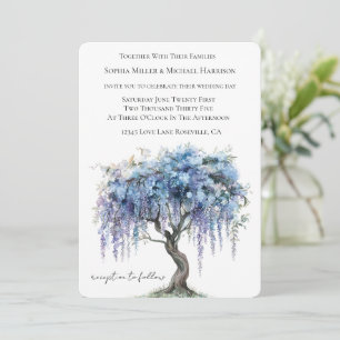 Convites Casamento de Árvore Florindo Roxo Romântico