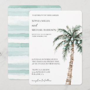 Convites Casamento de Árvore Tropical de inverno de Natal