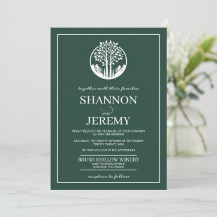 Convites Casamento de Árvore Verde Aspen