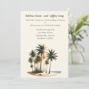 Convites Casamento de Árvores de Palma Tropical de Paraíso