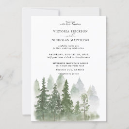 Convites Casamento De Árvores Na Floresta Russa De Montanha