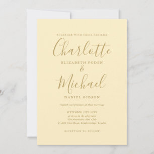 Convites Casamento De Assinatura Amarelo E Dourado