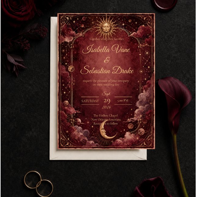 Convites Casamento de Astrologia Celestial Temperamental (Criador carregado)