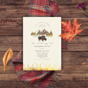 Convites Casamento de Autumn Montanhas Buffalo Bison