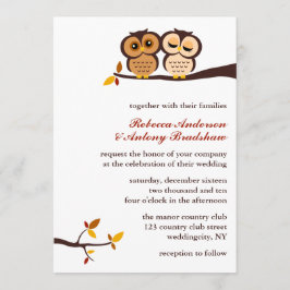 Convites Casamento de Autumn Themed Owls