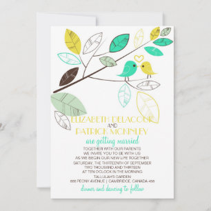 Convites Casamento de aves brancas