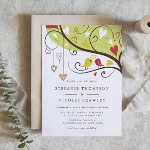 Convites Casamento de aves brancas e brancas