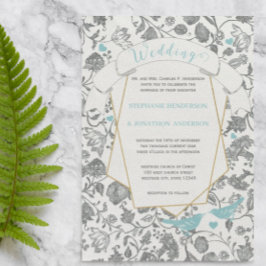 Convites Casamento De Aves Com O Pássaro Com Pássaro Da Cin