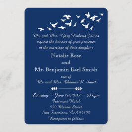 Convites Casamento de Aves Costeiras | Modelo simples Elega