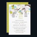 Convites Casamento de Aves de Caça Verde e Azul<br><div class="desc">Celebre a sua história de amor com o nosso convite de casamento para aves, que é habitual, com aves delicadas, florais românticos e pássaros doces. Este convite romântico de casamento é perfeito para casamentos rústicos, vintage, jardim ou primavera e adiciona um toque de elegância caprichosa ao seu dia especial. Personalize...</div>