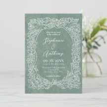 Casamento de aves de flor selvagem verde com Sage