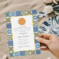 Casamento de azulejo Azul Laranja-Mediterrâneo