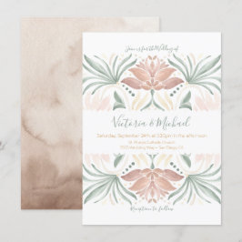 Convites Casamento de azulejo Tropical Floral Mexicana