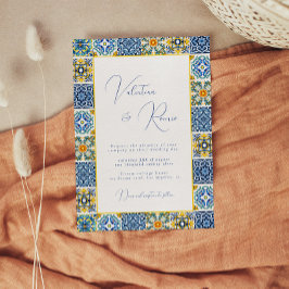 Convites Casamento de Azulejos e citrinos no Mediterrâneo a