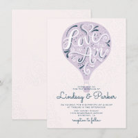 Casamento de Balão de Ar Quente Roxo com Letra à M