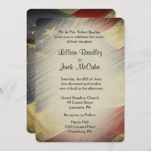 Convites Casamento de Bandeira Militar Americana Patriótica