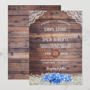 Convites Casamento de Barn Russo Respiratório de Hydrangea