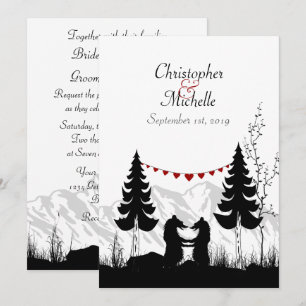 Convites Casamento de Bears das Montanhas Silhouette Encant