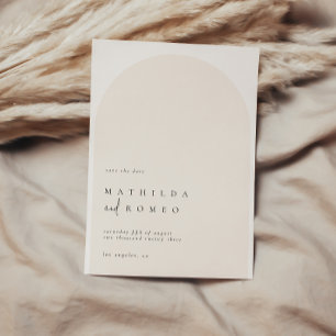 Convites Casamento de beige moderno minimalista salvo a dat