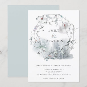 Convites Casamento de Berries com Folhagem de inverno