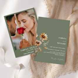 Convites Casamento de Bíblia de Bóho Verde