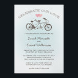 Convites Casamento de Bicicleta Blue Tandem<br><div class="desc">Este convite para o casamento de bicicleta querido do The Spotted Olive™ apresenta uma bicicleta tandem com dois corações doces e as palavras "Celebrar Nosso Amor" em uma fonte divertida em um fundo azul claro. Copyright 2013-Presente | A oliva picada™ | Todos os Direitos Reservados</div>