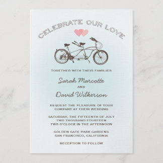Convites Casamento de Bicicleta Blue Tandem