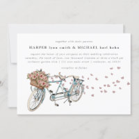 Casamento de bicicleta Watercolor Tandem