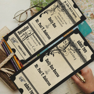 Convites Casamento de Bilhetes de Hollywood Negros