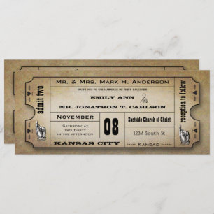 Convites Casamento de Bilhetes de Tipografia Moderna Vintag