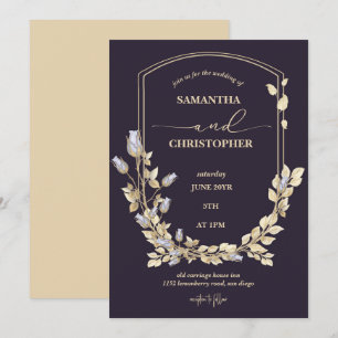 Convites Casamento de blindagem de flores elegante