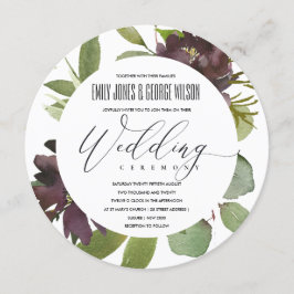 CONVITES CASAMENTO DE BLOQUEIO DE FOLIAGEM DE BLOOM VERDE M