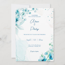 Convites Casamento de Blossom Azul e Breeze