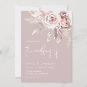 Convites Casamento de Blush de Boho Moderno