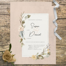 Casamento de Blush de Frame Floral de Boho Seco