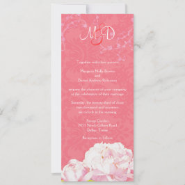 Convites Casamento de Blush Peony Coral Pink Monograma