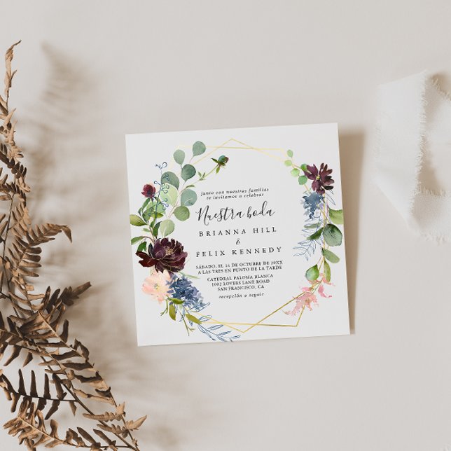 Convites Casamento de Boda, Nuestra Geométrica Dourada Burg (Criador carregado)