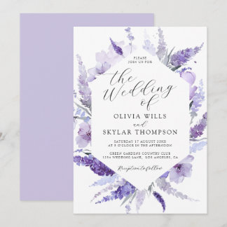 Convites Casamento de Boho Botânico Floral com lavanda Flor